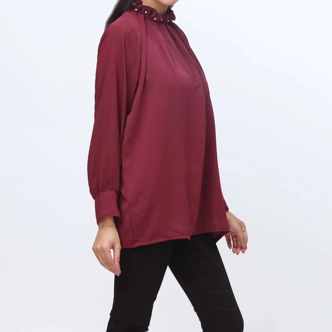 1PC- Dyed Georgette Chiffon Top PW9021