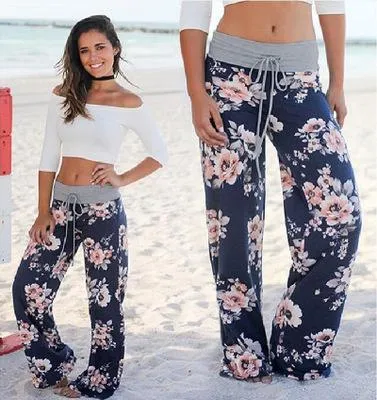 2021 Palazzo Female Sports Pants Wide Leg Pant High Waist Baggy Size L