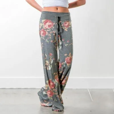 2021 Palazzo Female Sports Pants Wide Leg Pant High Waist Baggy Size L