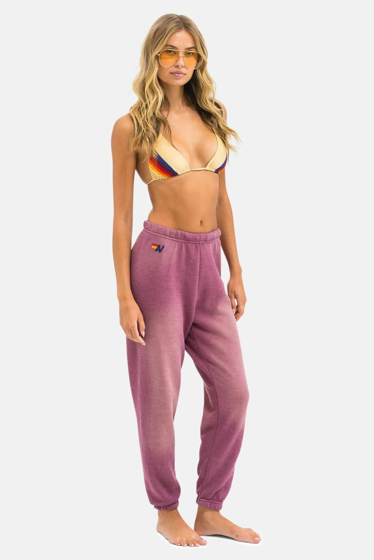 5 Stripe Sweatpants Faded Berry