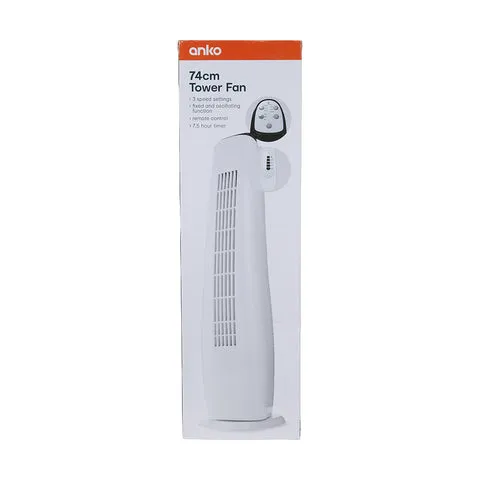 74cm Tower Fan Remote control / Colour White