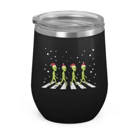 Aliens Crossing Street- Wine Tumbler