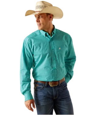 Ariat Men's Jaylin Classic Fit Turquoise Shirt-10051459