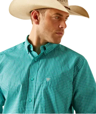 Ariat Men's Jaylin Classic Fit Turquoise Shirt-10051459