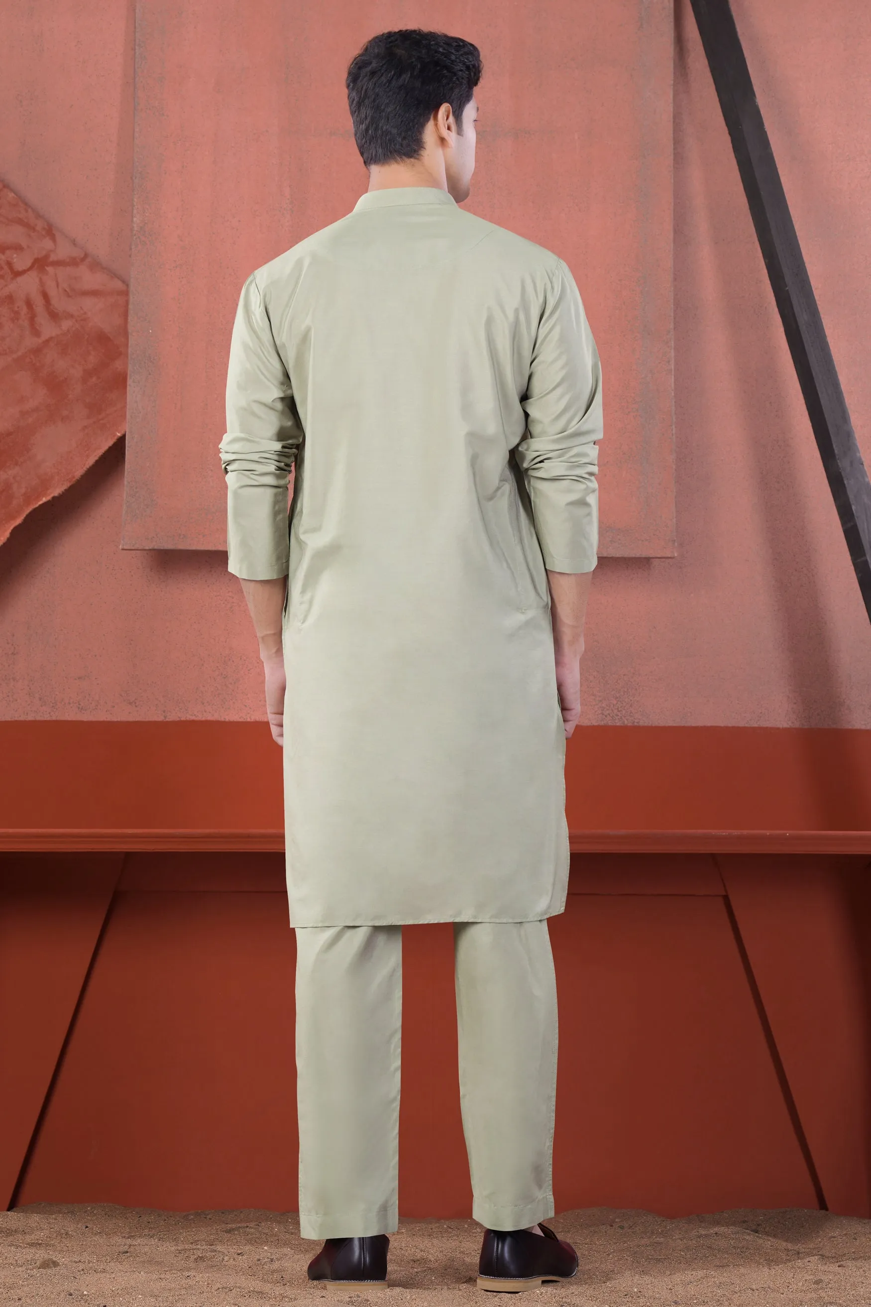 Artichoke Gray Subtle Sheen Viscose Kurta Set