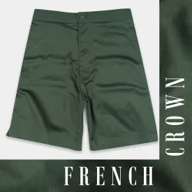 Asparagus Green Subtle Sheen Super Soft Premium Cotton Shorts