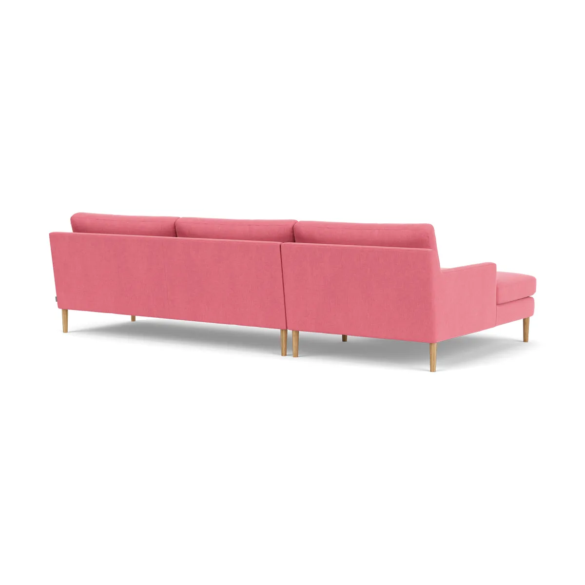 Astha Fabric Left Chaise Sofa (Oak, Bubble Gum)