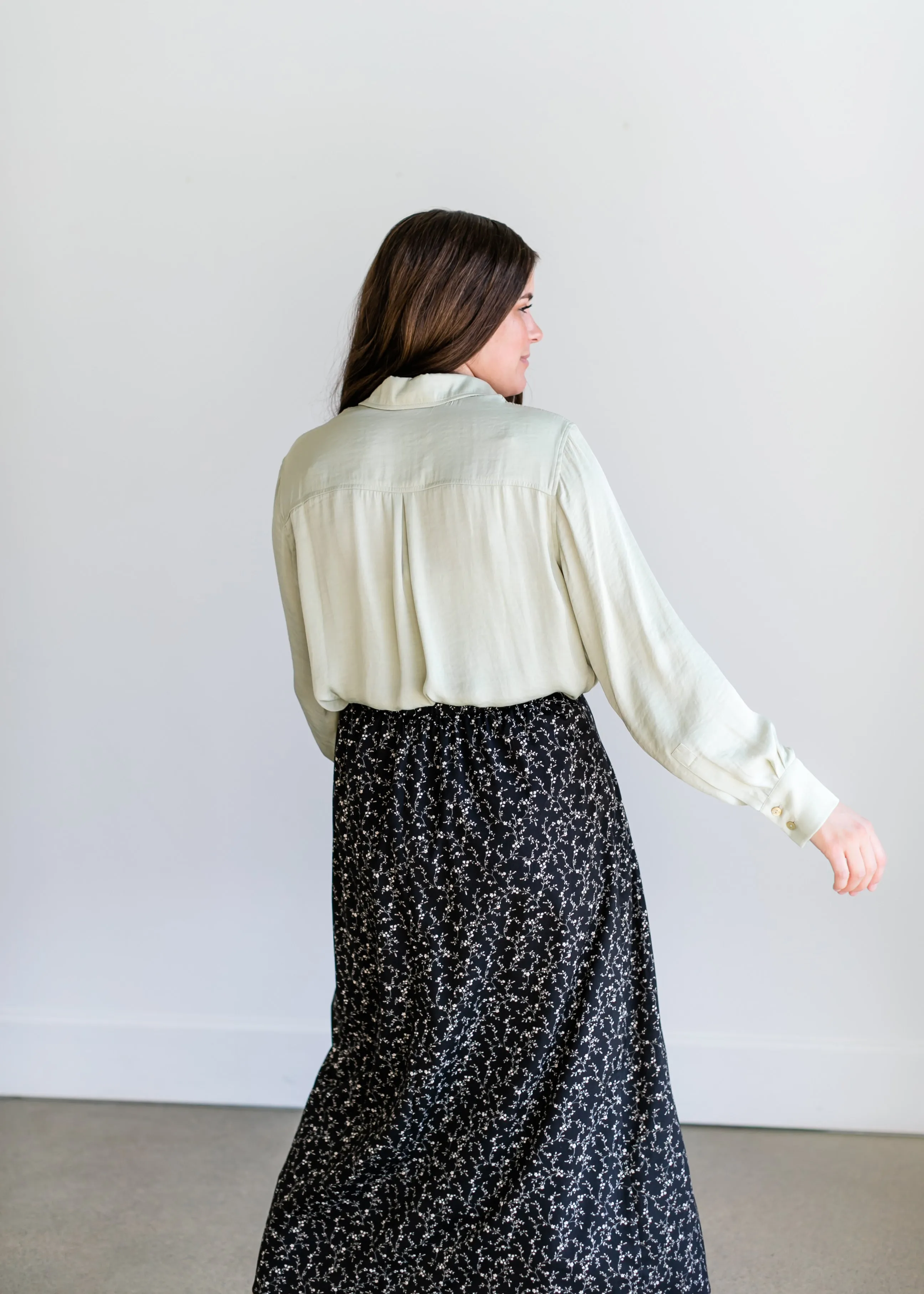 Augustana Satin Button Down Top - FINAL SALE