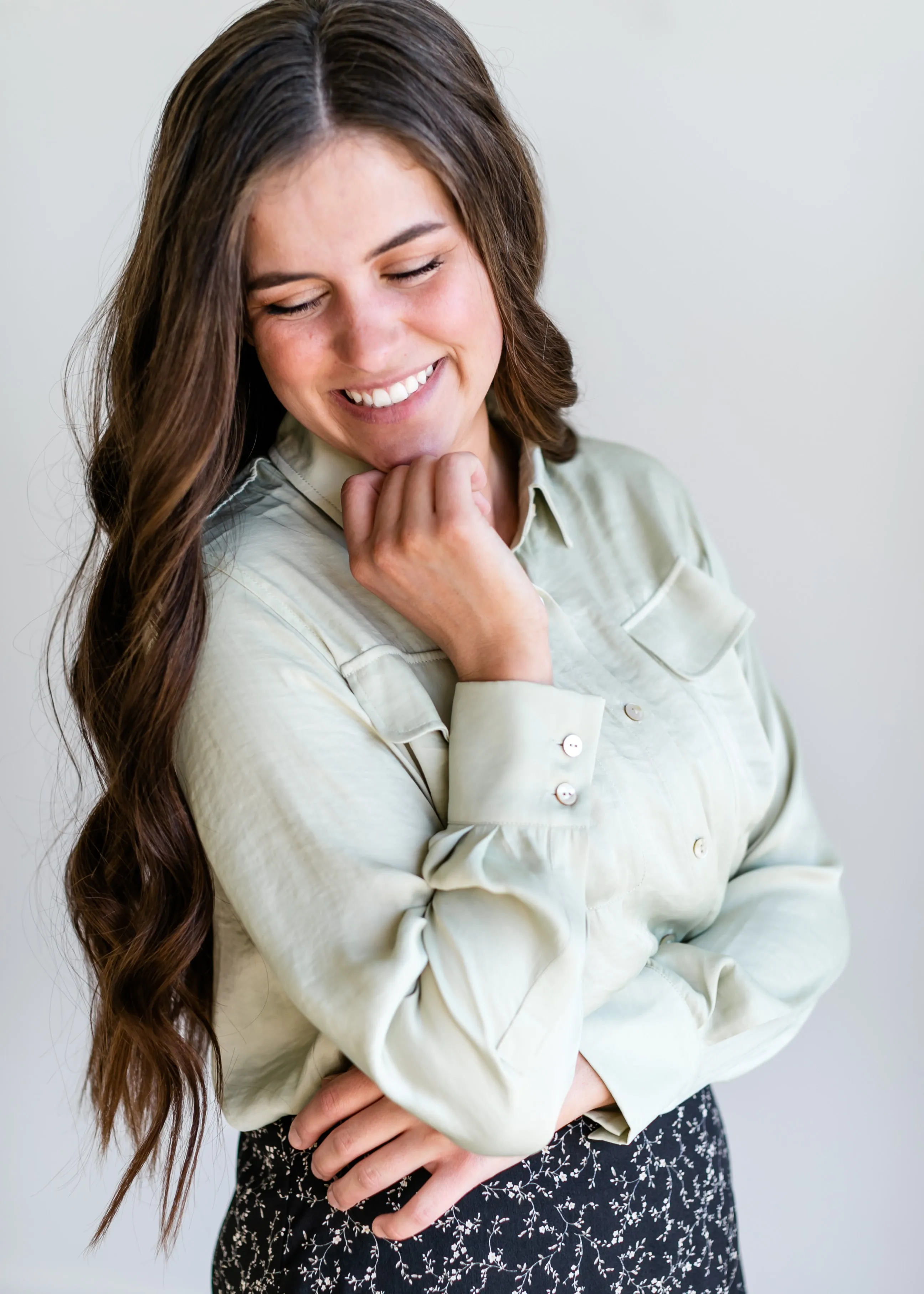 Augustana Satin Button Down Top - FINAL SALE