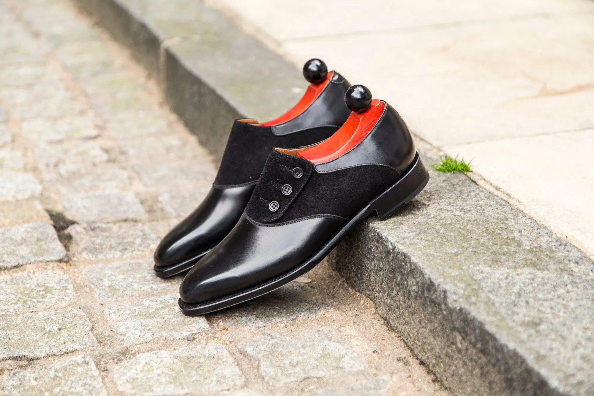 Aurora - MTO - Black Calf / Black Suede - LPB Last - Single Leather Sole