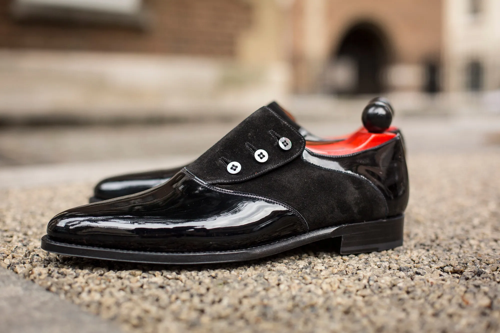 Aurora - MTO - Black Patent Leather / Black Suede - JKF Last - Single Leather Sole