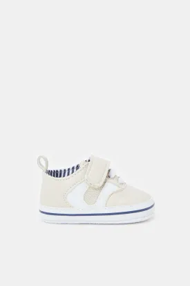 Babies Cream Velcro Strap Pram Shoe