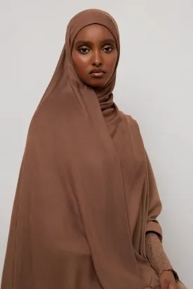 Bamboo Woven Hijab - Cocoa Brown