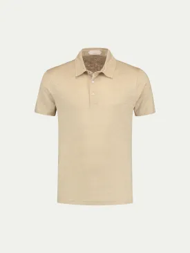 Beige Linen Polo Shirt