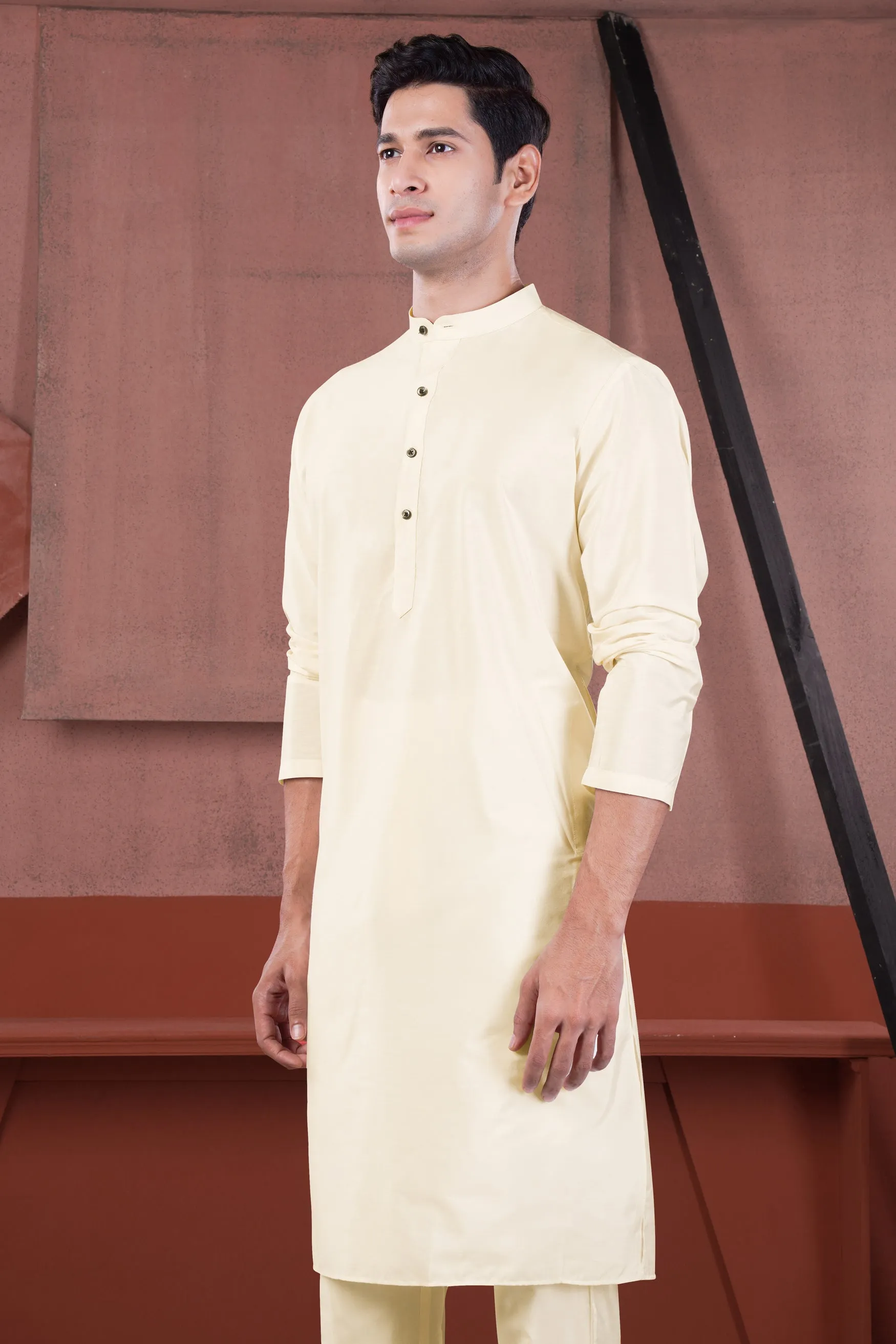 Beige Subtle Sheen Viscose Kurta Set