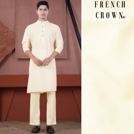 Beige Subtle Sheen Viscose Kurta Set