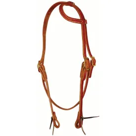 Berlin Custom Leather Sliding One Ear Headstall with Throatlatch and Ties