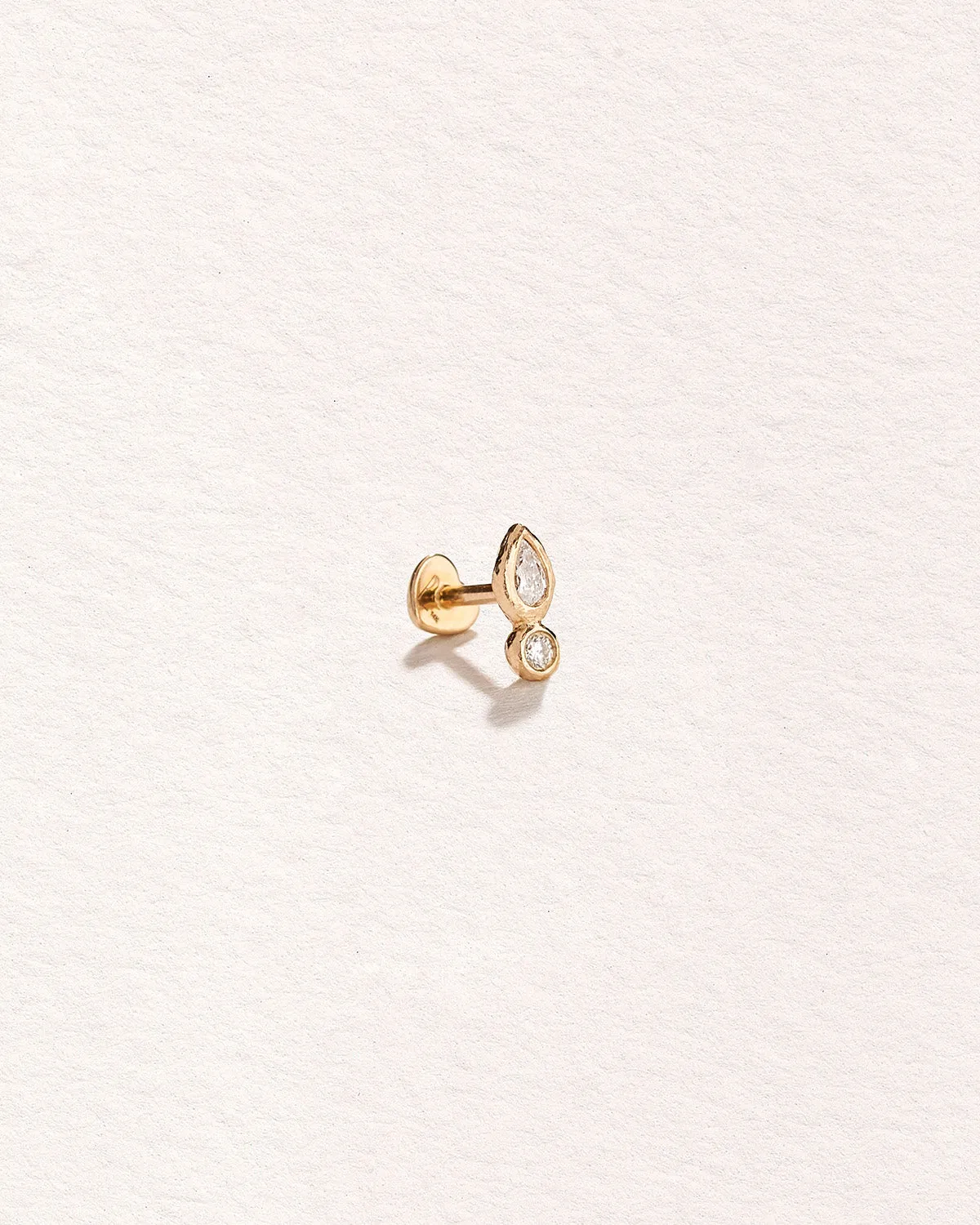 Bezel Pear Stud