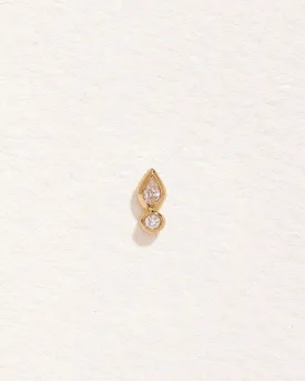 Bezel Pear Stud