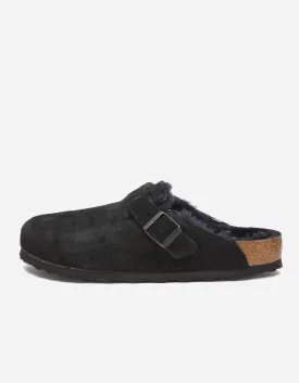 Birkenstock Boston Suede Fur Black