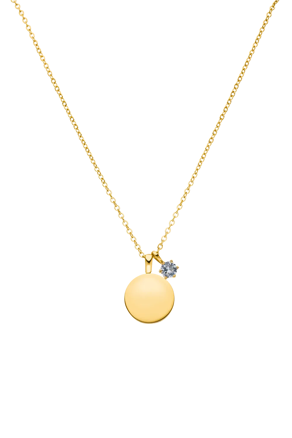 Birthstone March Necklace 14K Gold Plated