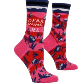 Blue Q "Dear Wine" Crew Socks - Women's