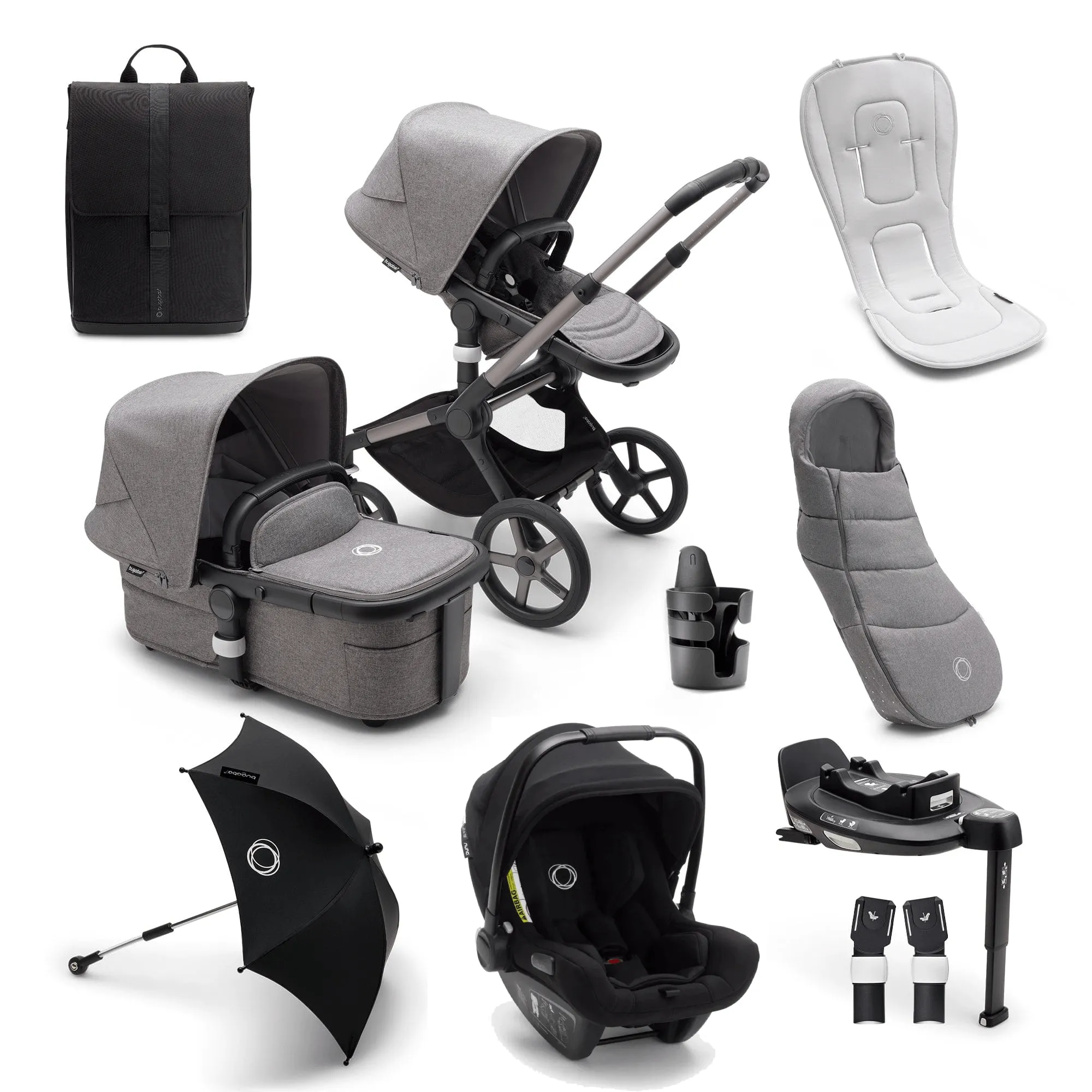 Bugaboo Fox 5 Ultimate Bundle - Graphite/Grey Melange/Grey Melange