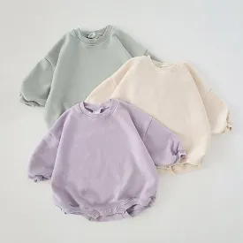 Cozy Cotton Baby Romper Sweatshirt