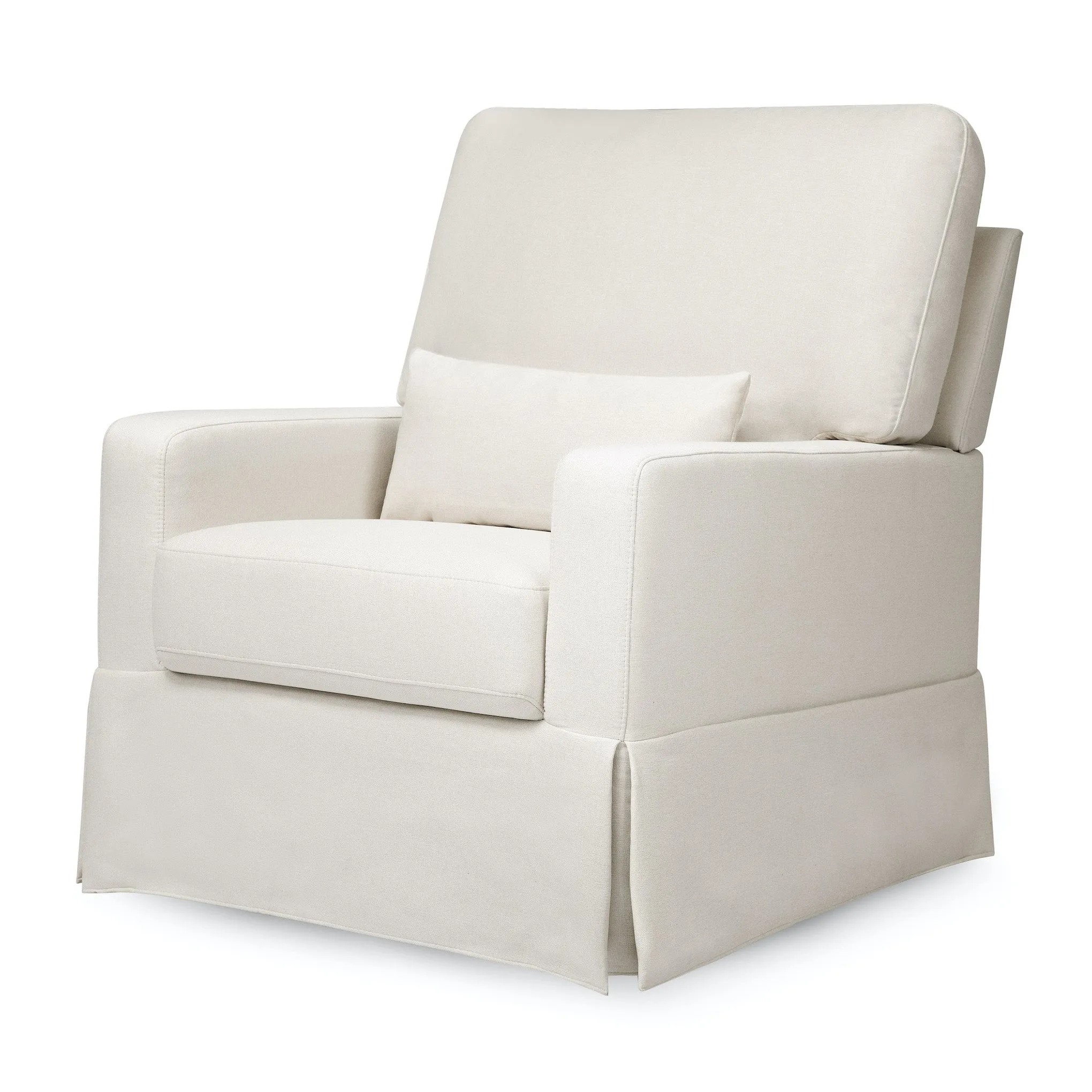 Crawford Pillowback Comfort Swivel Glider in Eco-Performance Fabric - Cream