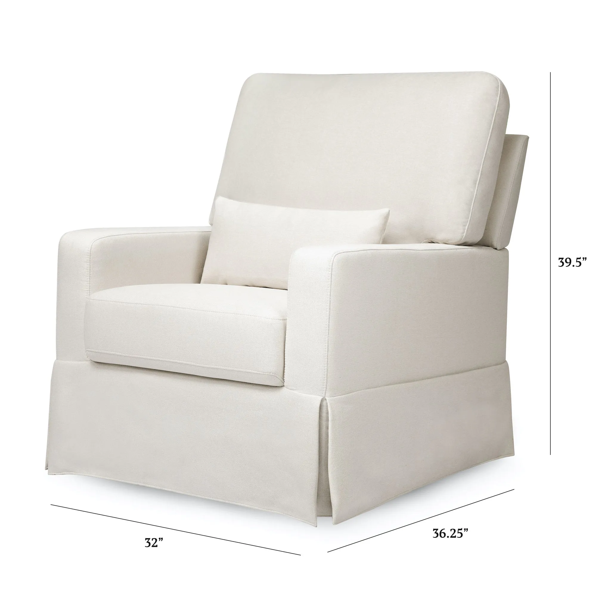 Crawford Pillowback Comfort Swivel Glider in Eco-Performance Fabric - Cream