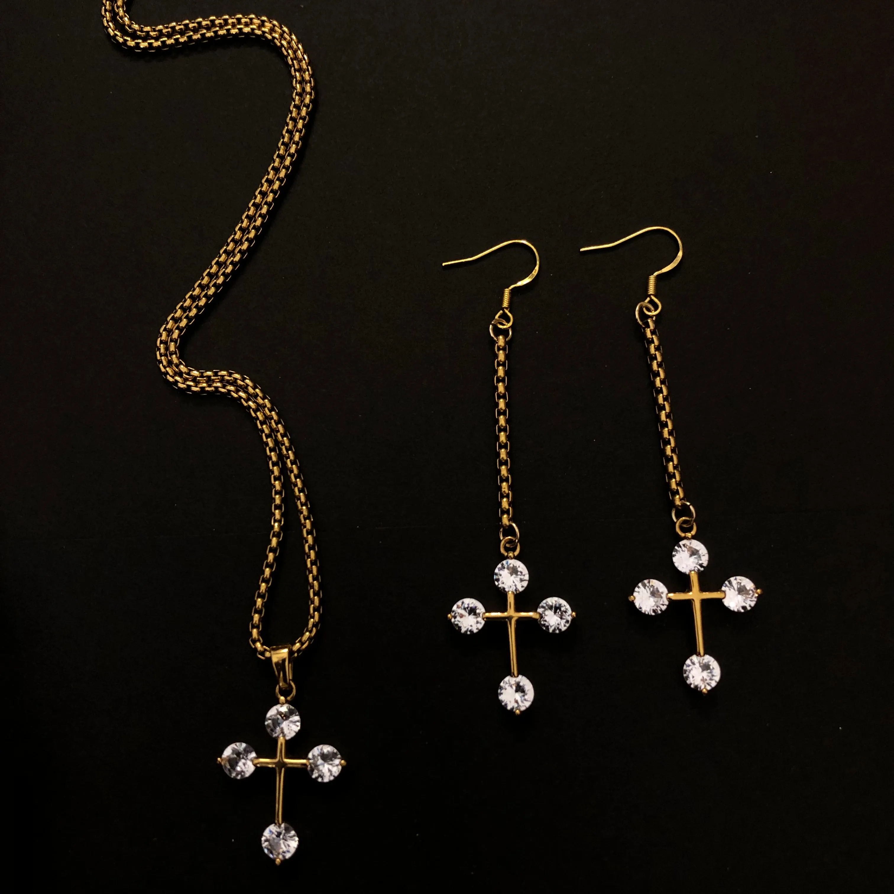 Cross Earrings   Necklace Set