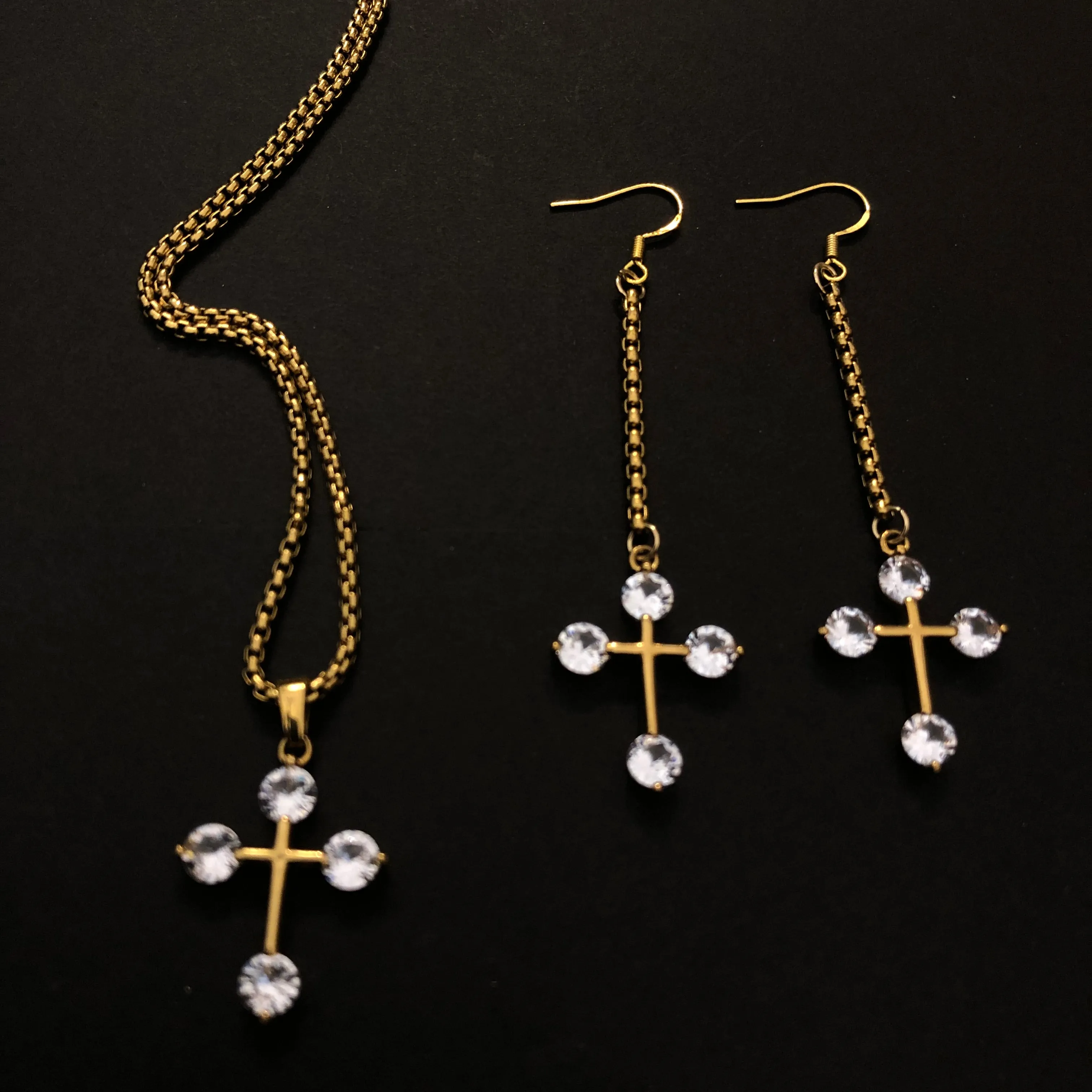 Cross Earrings   Necklace Set