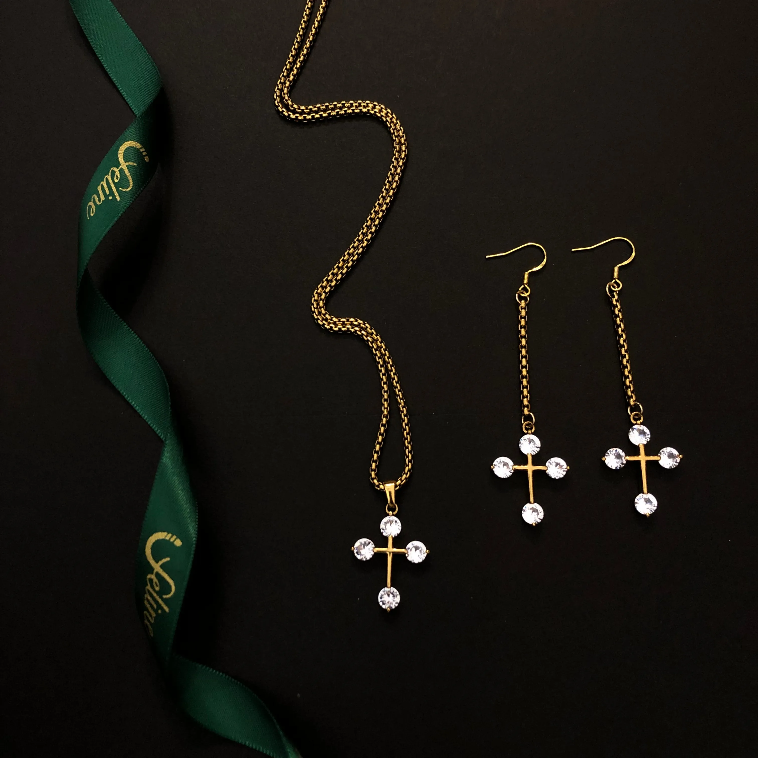 Cross Earrings   Necklace Set