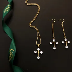 Cross Earrings   Necklace Set