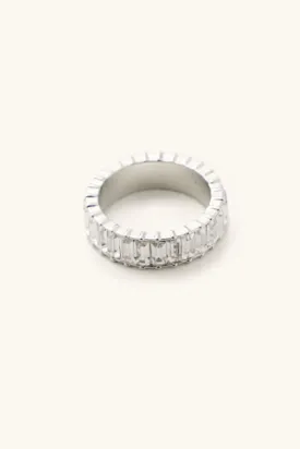 crystal shimmer ring - silver