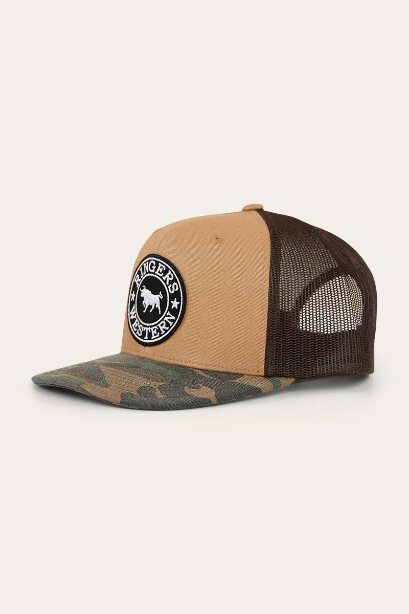 Dalby Flat Brim Trucker Cap - Sand