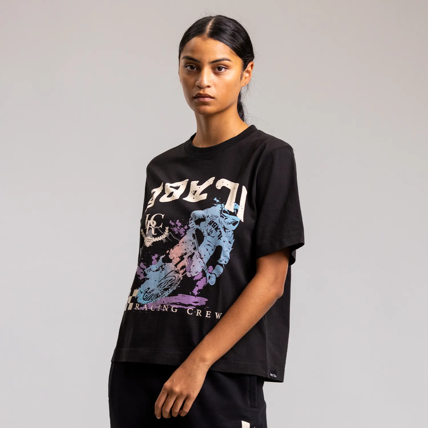 Down Hill Block Tee Womens WASHED BLACK