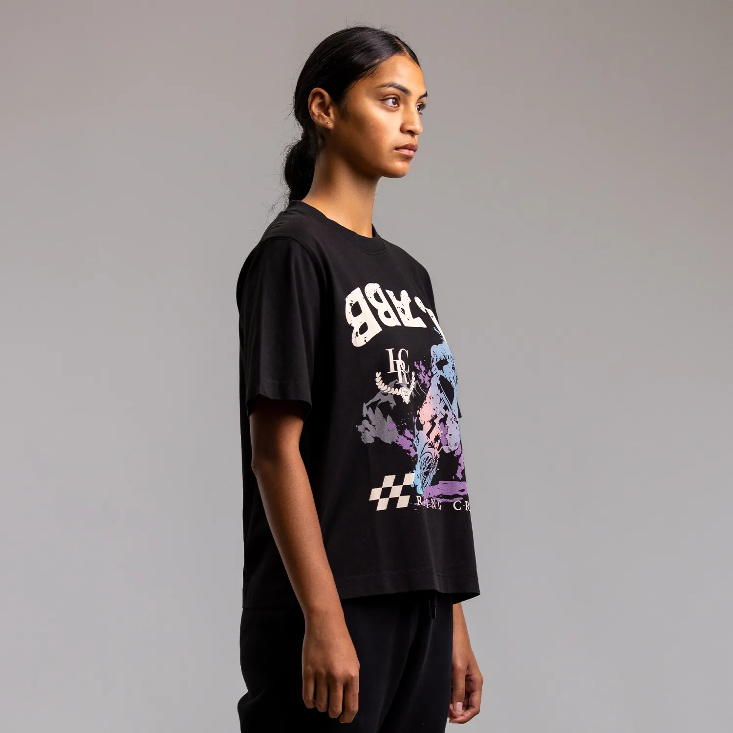 Down Hill Block Tee Womens WASHED BLACK