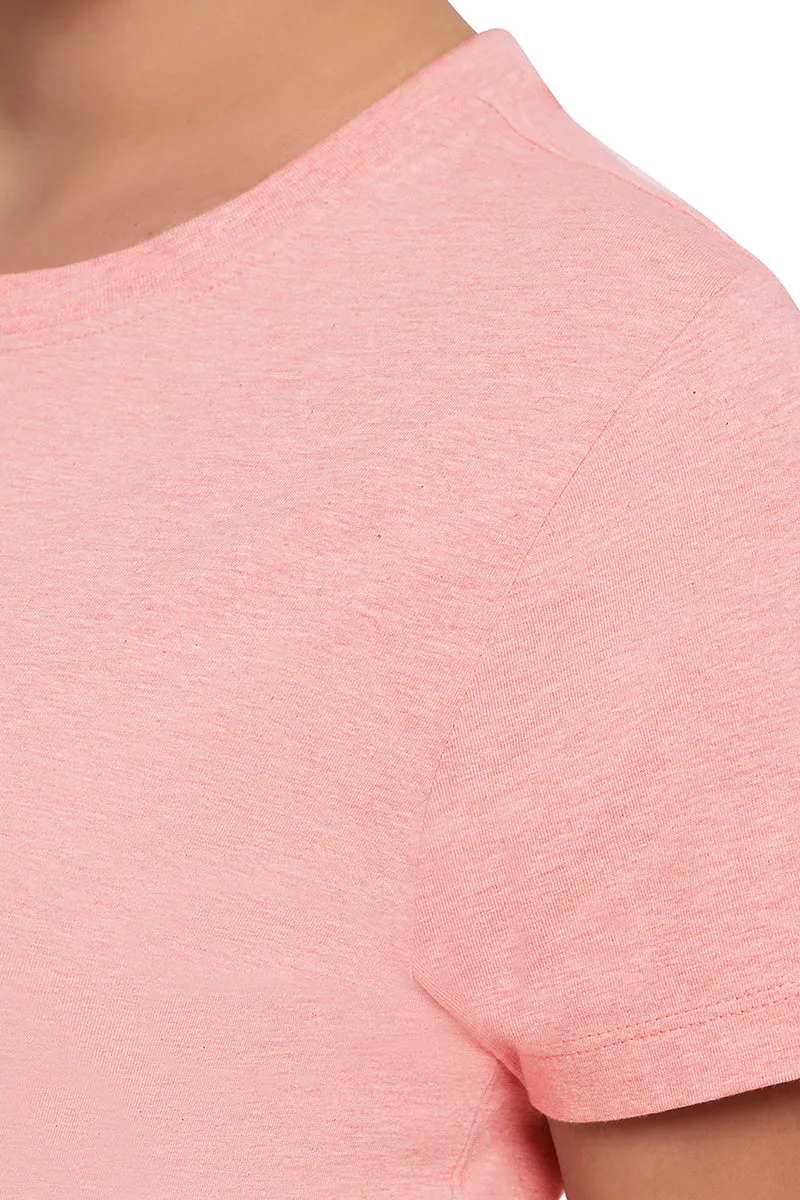 Essential Crew Neck Tee - Peach Blossom Marl