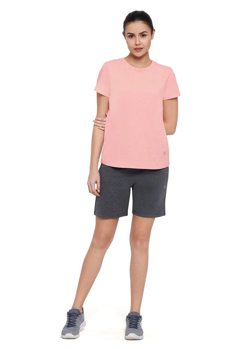 Essential Crew Neck Tee - Peach Blossom Marl