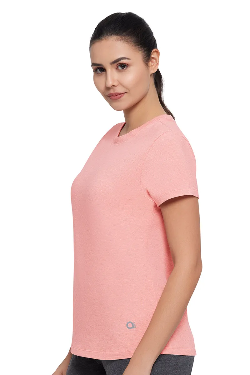 Essential Crew Neck Tee - Peach Blossom Marl