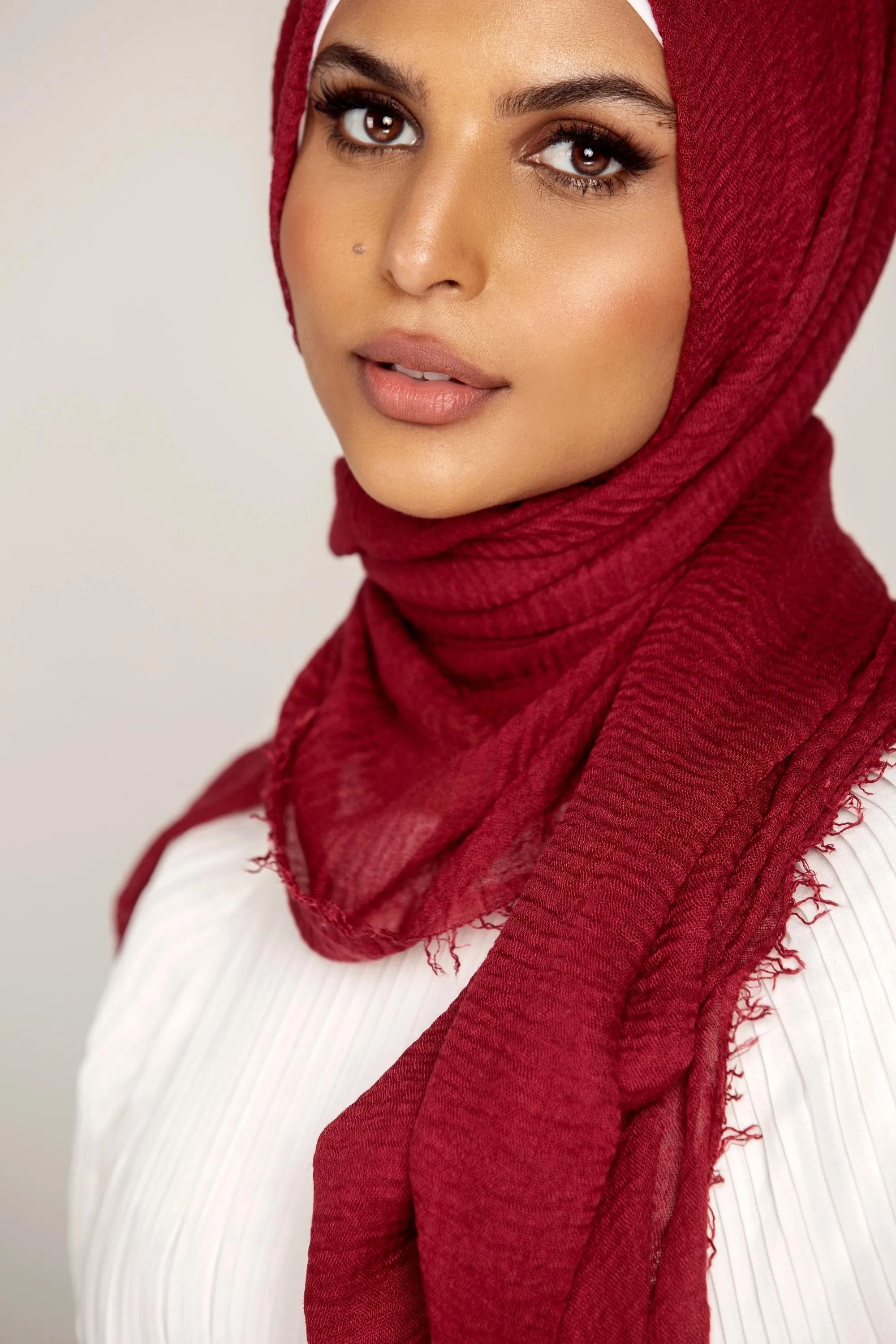 Everyday Crinkle Hijab - Red Rose