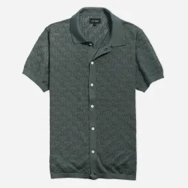 Full Placket Pointelle Cilantro Polo