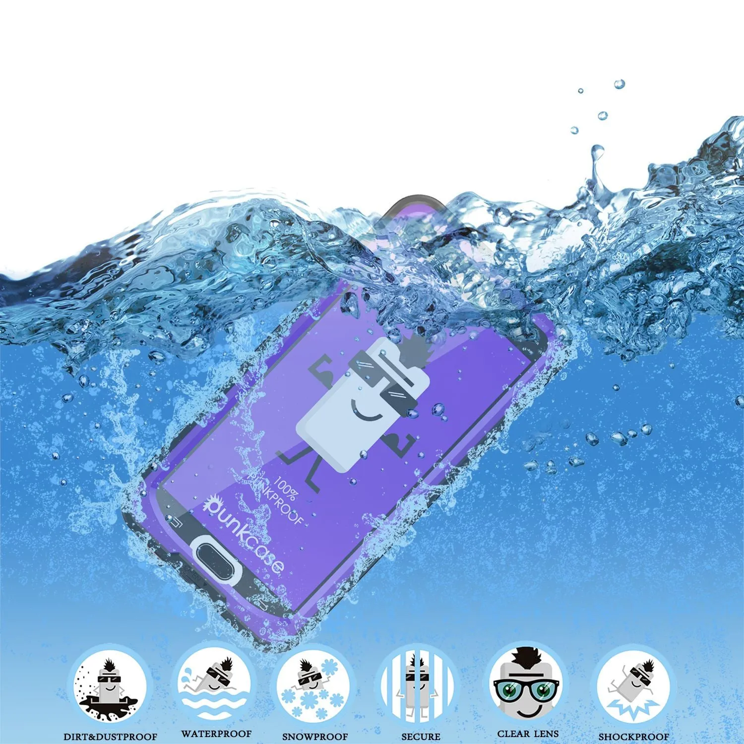 Galaxy Note 5 Waterproof Case, PunkCase StudStar Purple Shock/Dirt/Snow Proof | Lifetime Warranty