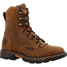 Georgia Boot Men's Carbo-Tec FLX Waterproof Lacer 8" Brown Work Boot