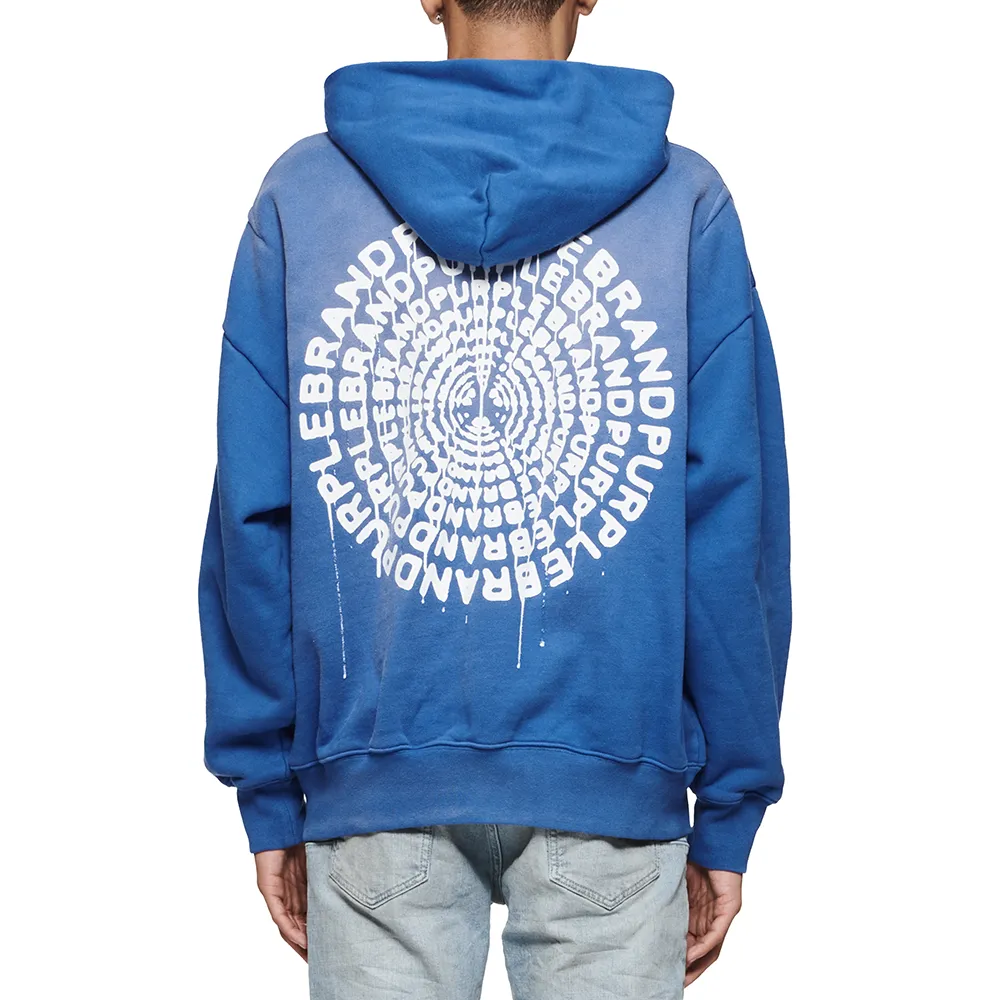 Heavy-weight Pullover 'Concrentric' Hoodie 'Blue'