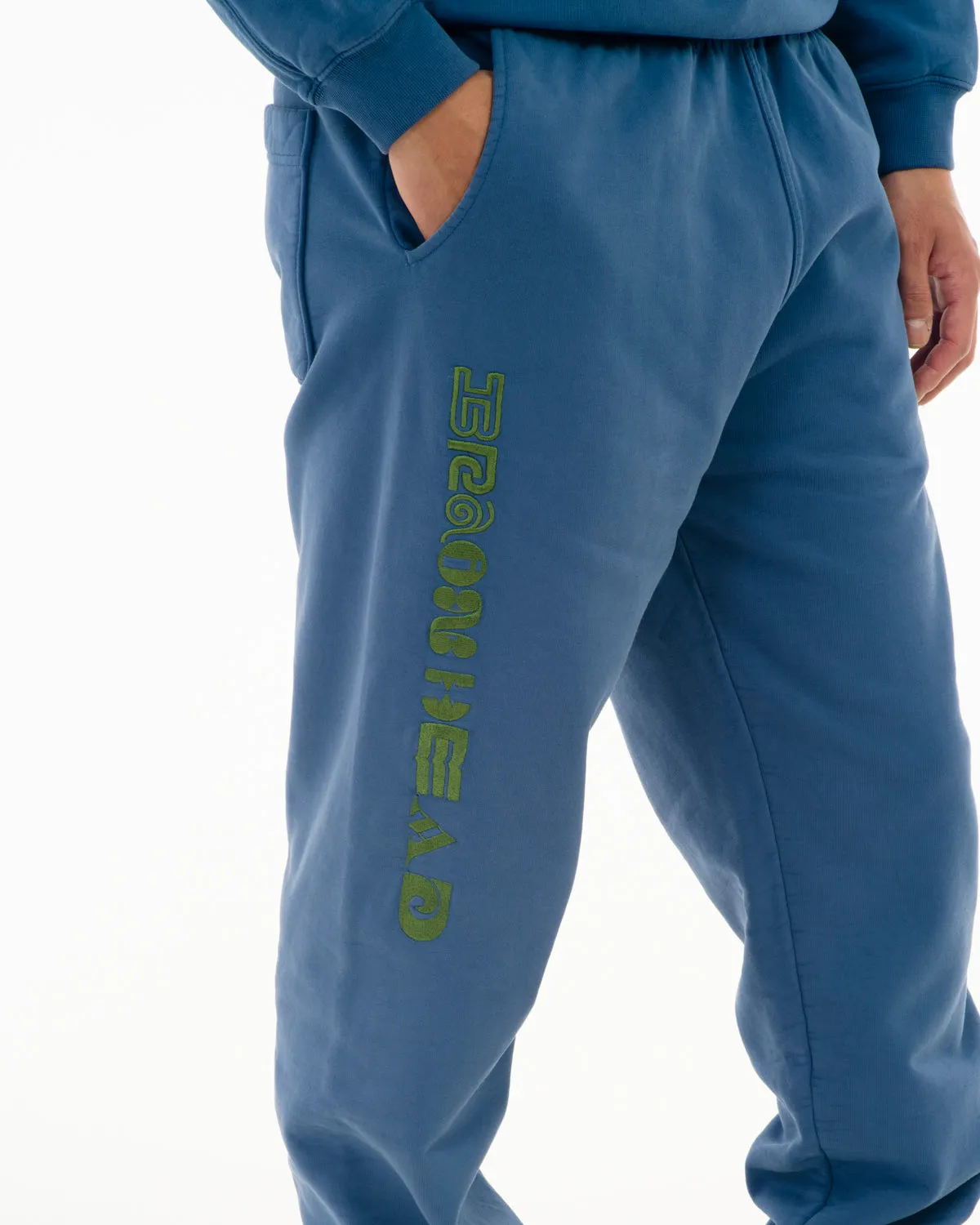 Heavyweight Embroidered Sweatpants - Blue