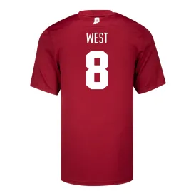 Indiana Hoosiers Adidas #8 CJ West Crimson Student Athlete Football Jersey