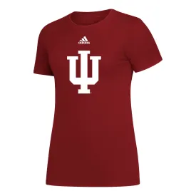 Ladies Indiana Hoosiers Adidas Amplifier Crimson T-Shirt