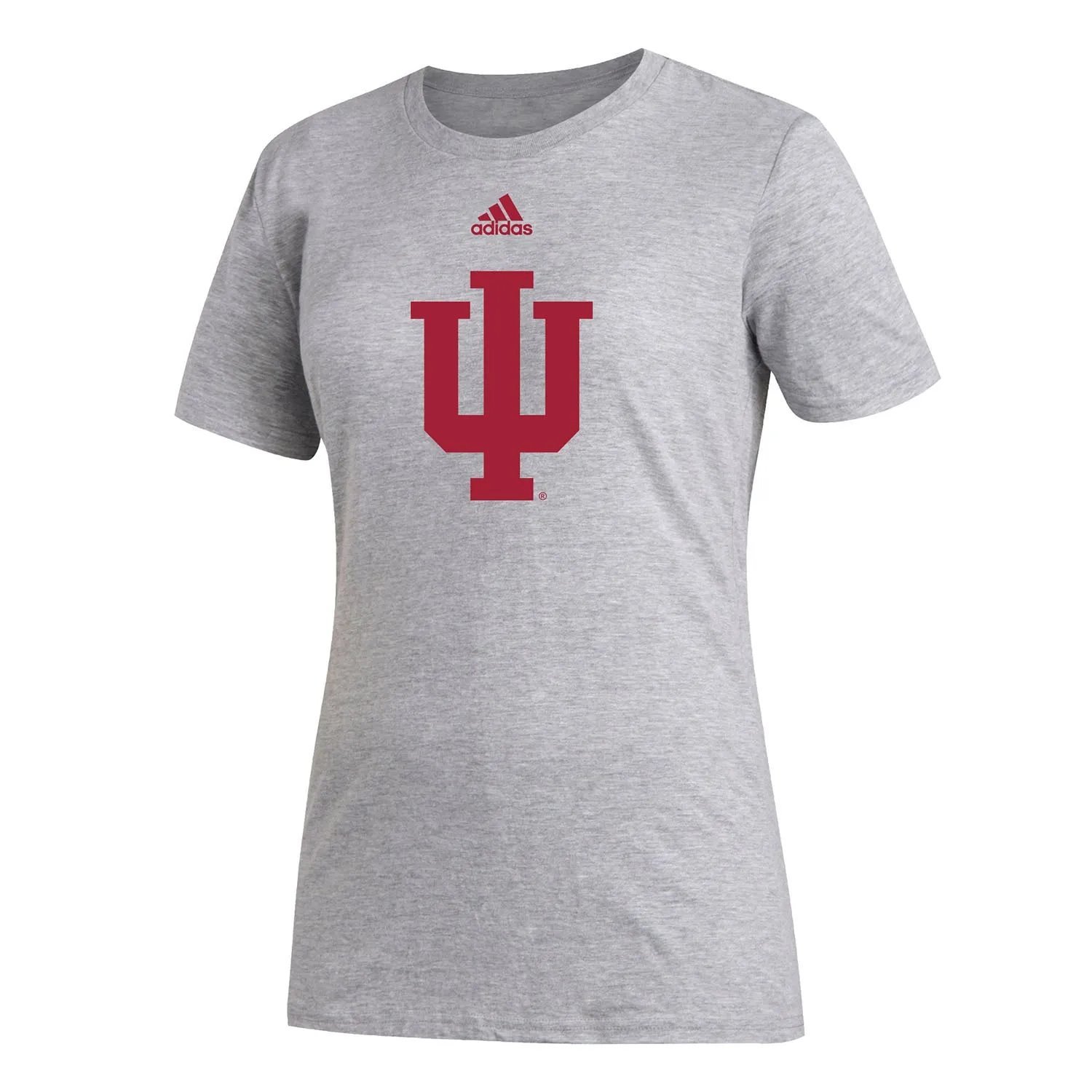 Ladies Indiana Hoosiers Adidas Amplifier Grey T-Shirt